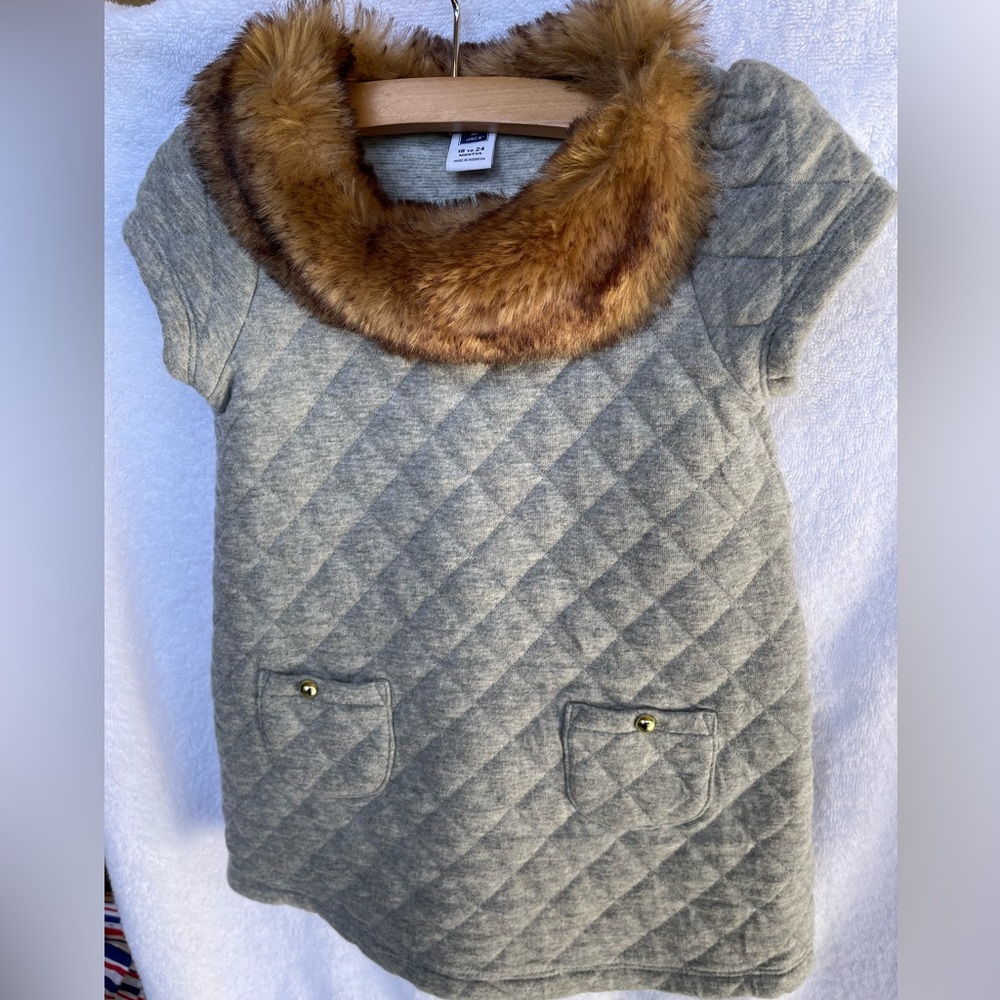 Janie and Jack Grey quilted Dress